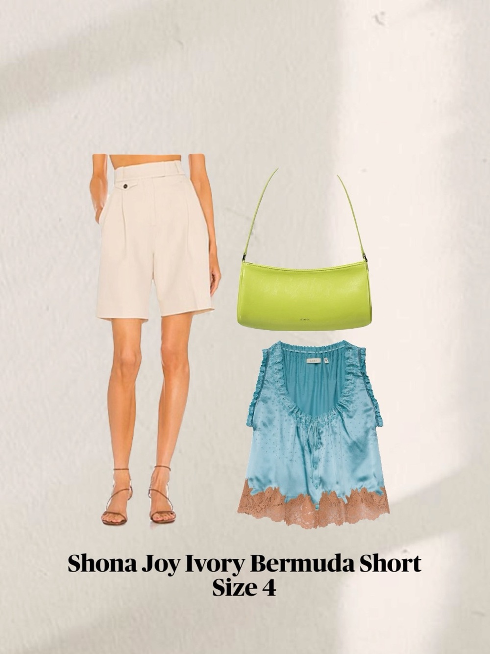 Shona Joy Ivory Tailored Bermuda Shorts